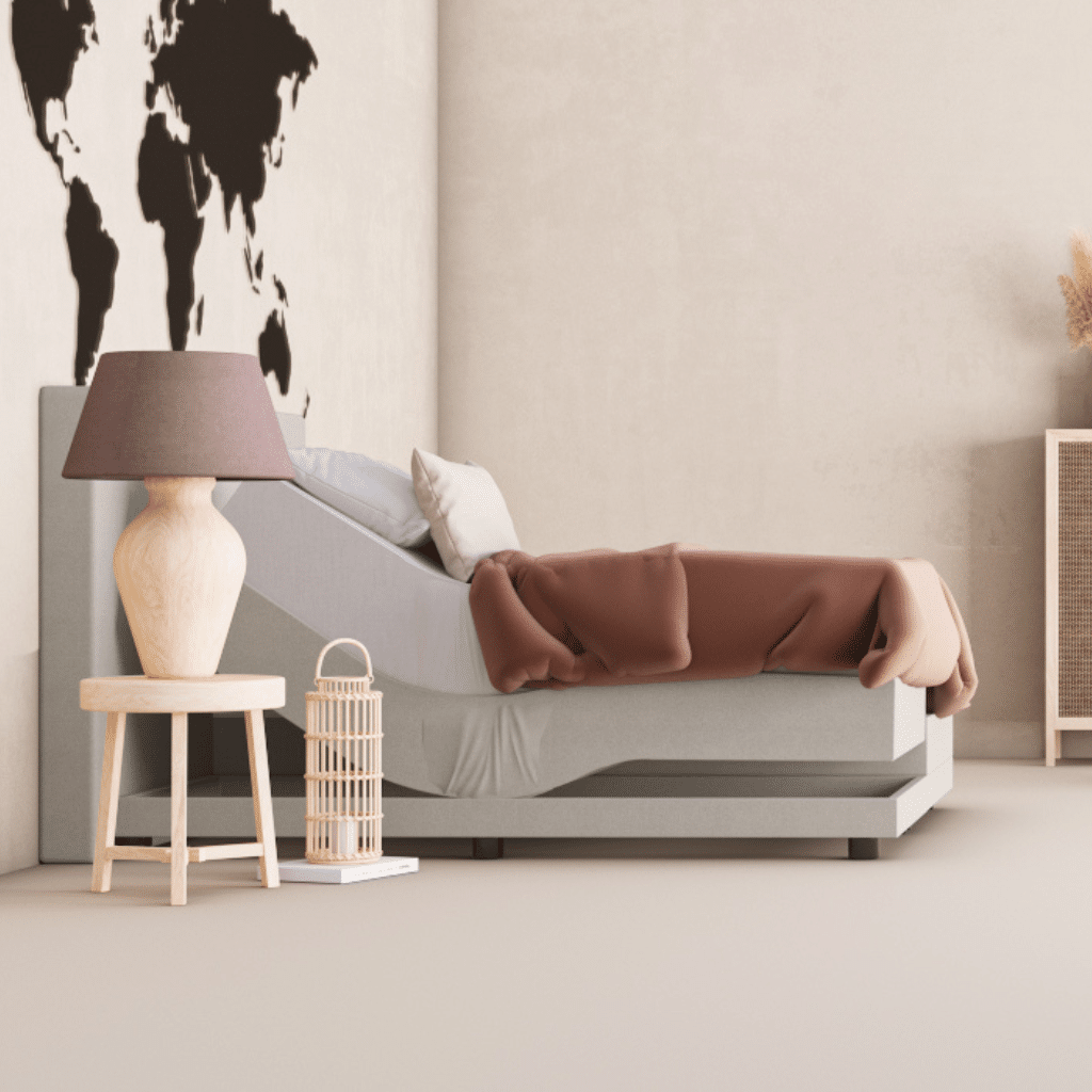 Elektrische boxspring licht grijs