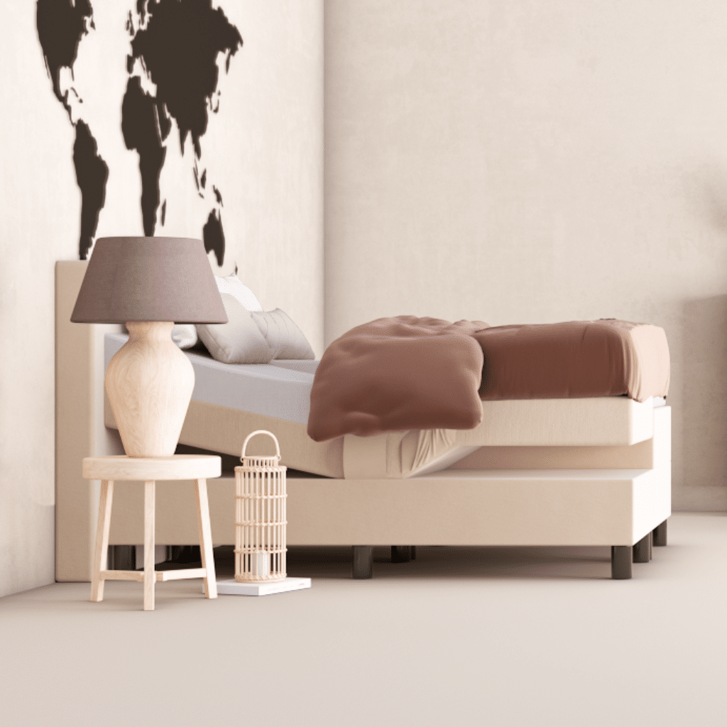 Elektrische boxspring beige tweepersoons