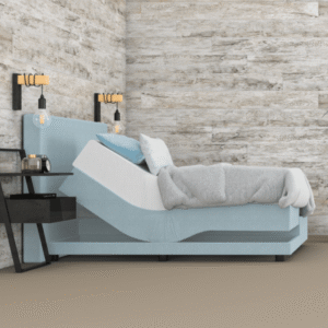 Elektrische Boxspring licht blauw