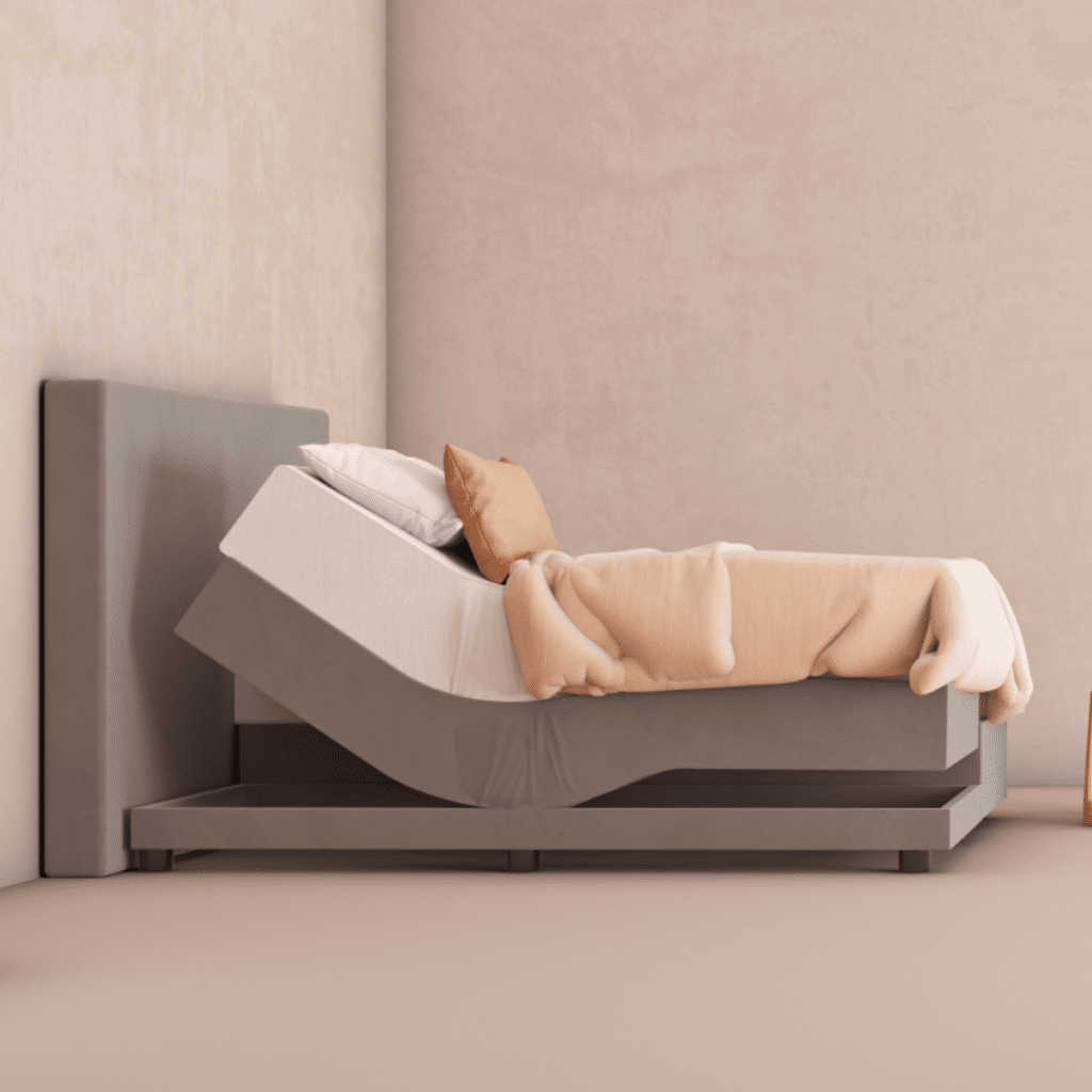 Elektrische boxspring velvet taupe