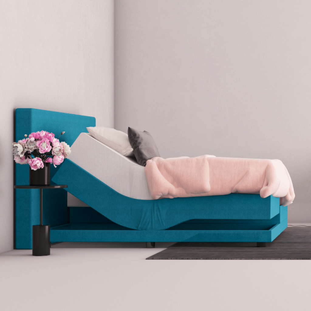 Elektrische boxspring turquoise