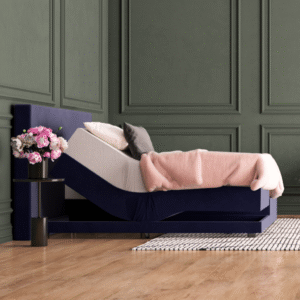 Elektrische boxspring velvet blauw ErkendMatras
