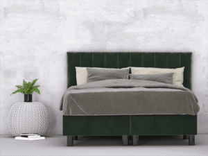 erkendmatras boxspring hoofdbord banen velvet donkergroen