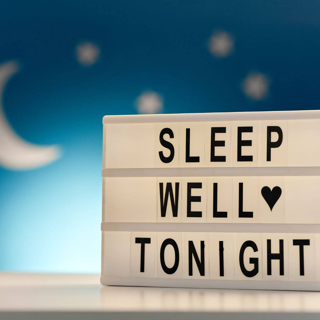 Bord met 'Sleep well tonight' oftewel slaap lekker vanavond