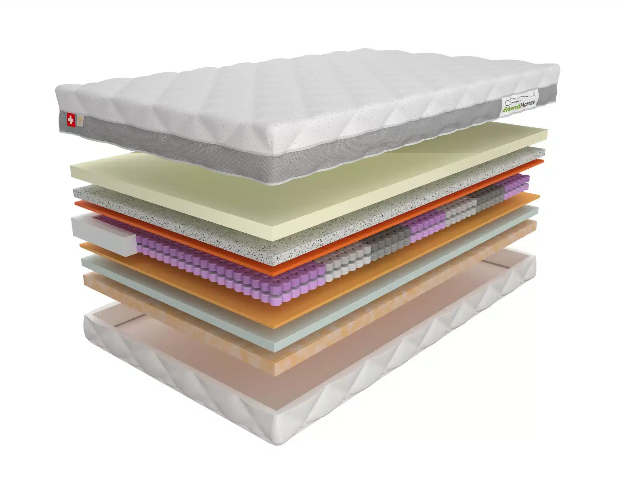 Twijfelaar matras open met lagen