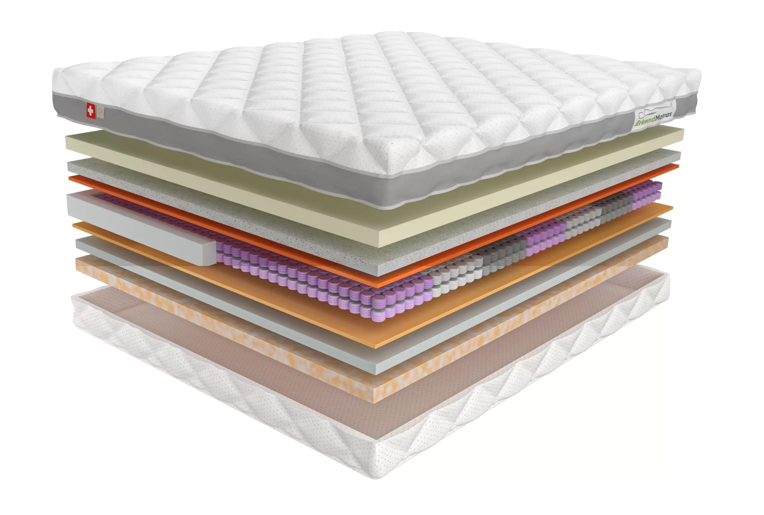 twee persoons open pocketvering matras lagen