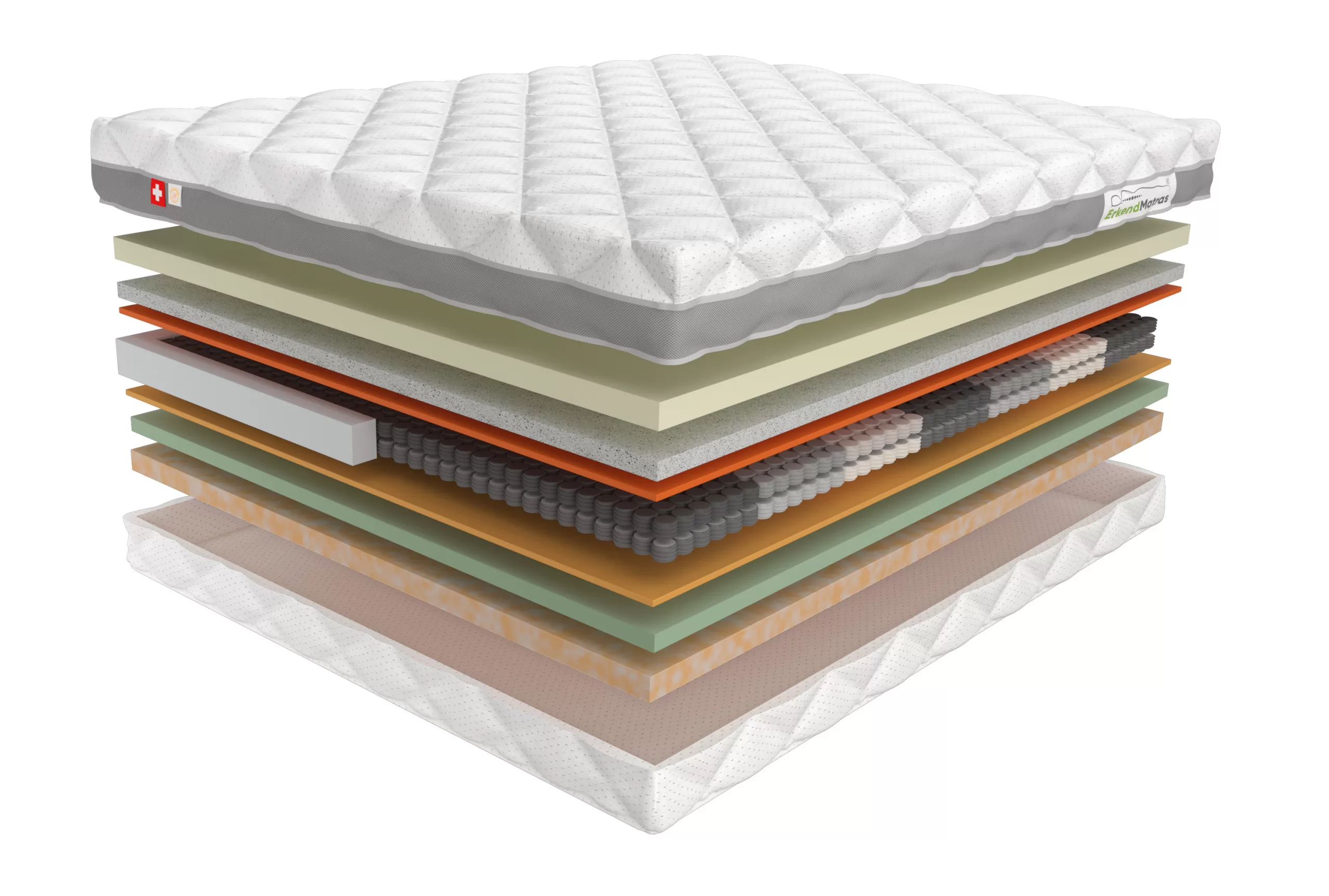 twee persoons open pocketvering matras lagen