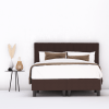 erkendmatras boxspring hoofdbord banen stof bruin slaapkamer