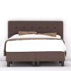 erkendmatras boxspring hoofdbord knopen stof bruin